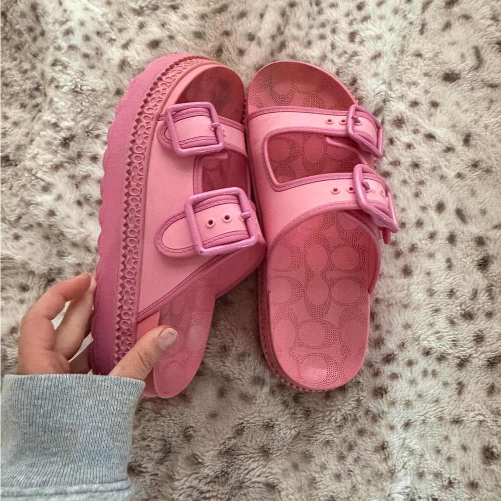 Pink Double Strap Sandals